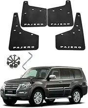 Mud Flaps, for Mitsubishi Pajero V73 V87 V97 V93 2004-2021 Molded Custom Front and Rear Mudflaps Splash Guards Fender Flares Kit 4-PC Auto Accessories (Color : White)