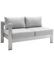 Modway Shore Sunbrella Fabric Aluminum Outdoor Patio Left-Arm Loveseat