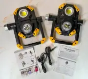 2Pk Magnetic 6000 Lumen Work Light 10Hrs Long Rotating 7000K Warm Rechargeable