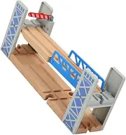 1 Set Wooden Train Tracks with Raised Bridge DIY Railway for Creative Play Present for Ages and Up Stimulates Logical Thinking and Development