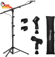 K KASONIC - Microphone Stand, Adjustable Collapsible Tripod Boom Mic Stands with