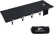 TOMOUNT Camping Cot Lightweight Cot Ultralight Folding Backpacking Cot Bed Easy Set-Up for Outdoor Travel Camping Hiking, Black