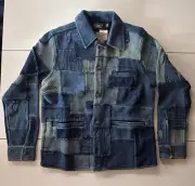 Ralph Lauren RRL Double RL Jacket/Cardigan - Indigo Color with Patchwork Size M