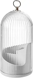 Yjkedfh Sliding Lid Toothbrush Holder | 3 Slots Beauty Brushes Storage | 360 Rotating Dustproof Makeup Brush Holder with Sliding Lid for Bathroom