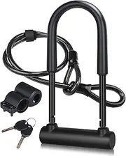 DINOKA Large Bike U Lock Combination, 16mm, Anti-Theft, Black