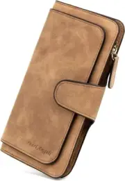 Wallets for Women RFID Trifold Clutch Fashion PU Leather Long Purse Ladies Cre