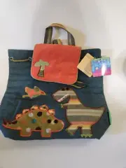 Stephen Joseph Denim Dinosaur Quilted Backpack New W Tag