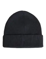 [Dents] Ribbed Wool Beanie in Black