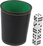 FOYTOKI Dice Storage Cup Dice Shaker Container Compact Light Easy to Clean Smooth Abs Pu Material Craftsmanship