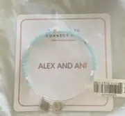 Alex and Ani OCEAN SIREN BALANCE BEAD BANGLE BRACELET Blue Silver NEW
