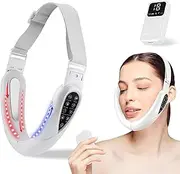 Contourflex 4-in-1 Massager, Reviona Facial Sculpting Device, With 5 Modes, 15 Adjustable Intensities, Tightens Jawline, Reduces Sagging Skin, Chin Massager for Double Chin (White)
