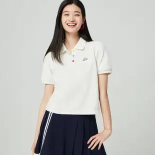 【GAP】女裝 Logo短袖POLO衫-米白色(890005)