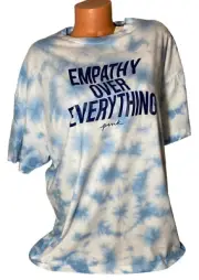 NWT Victorias Secret PINK Blue Tie Dye One Size Tee Empathy Over Everything
