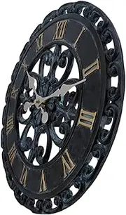Outdoor Clocks Waterproof | Indoor Outdoor Wall Clock - Outdoor Resin Wall Clock, Hanging Wall Clock Decor, 13.58inch Round Decorative Clocks for Indoor Outside Kot-au