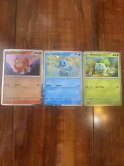 Pokemon 151 3 Black Star Promo Holo Lot Charmander Bulbasaur Squirtle! MINT!