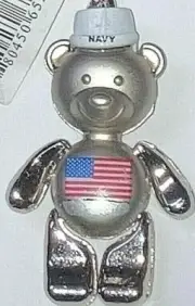 Key Chain Fob Charm keychain NAVY BEAR TEDDY BEAR