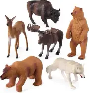 Terra by Battat – Wild Animal Figurines – 6 Animals – Bears, Wolf, Moose & More