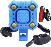ABS Bikes Horn - Rechargeable Cycling Alarm, Powerful Bell Light Combo | High Decibel Waterproof Signal Tool for Scooter Night Travel, 2-in-1 Gear with LED Visibility Feature