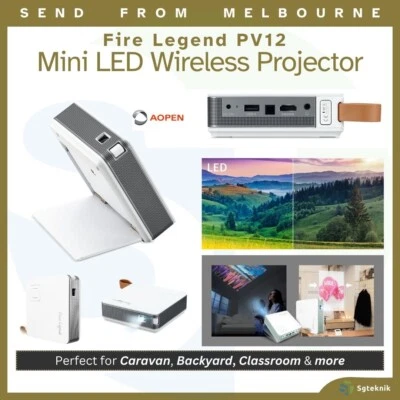 NEW ACER AOPEN Fire Legend PV12 LED Ultra Portable DLP Mini Wireless Projector