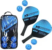 Blue Poplar Pickleball Paddles Set of 2-2 Pickleball Rackets, Bag & 4 Pickleball Balls. Indoor/Outdoor. for All - Beginners, Advanced. Men, Women, Kids. Approved. Play on Beach or Court.