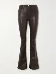 [L'AGENCE] L'AGENCE - Marty Coated High-rise Flared Jeans - Brown - 28 28 Brown