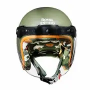 Fits Royal Enfield CAMO IMPRINT BOBBER HELMET (BATTLE GREEN)