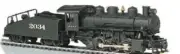 Bachmann ~ HO Scale ~ ATSF #2034 ~ USRA 0-6-0 With Smoke & Slope Tender ~ 50609