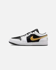 [JORDAN] Jordan Air Jordan 1 Low "Gold Swoosh" White/metallic - Size 9 9 White/Metallic