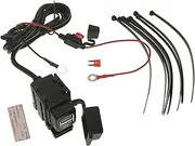 JZK 3.1A Motorcycle Dual USB Charger 12V-24V Waterproof Motorcycle Phone Adapter Handlebar Mains Charger Supply Port for Smartphone GPS MP4