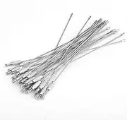 [Sutinna] with Screw Locking Durable Wire Key Rope, Wire Keychains 20Pcs/Bag Convenient Wire Key Ring Wire Key Ring, Silver Pincer Flashlight for Key