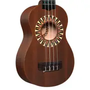 Alkemi Ukulele 21" Soprano Signature Rosette All Mahogany with Quality Gigbag