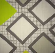DESIGNERS GUILD Miami Prints Geometric Chartreuse Green Grey Cotton Remnant New