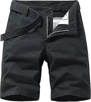 [PHJTOMK] Mens Camouflage Tooling Shorts Regular Military Short with Multi Pocket Casual Loose Fit Cargo Shorts, Black 1, 34