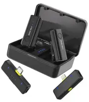 X2 Wireless Lavalier Microphone for iPhone Android Phones iPad Tablets, Clip ...