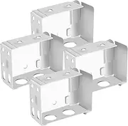 [Hotop] 4 Pieces White Blind Brackets Low Profile Box Mounting Bracket for Window Blinds (2 x 2.25 Inch)