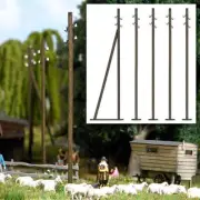 5 wooden telegraph poles OO/HO gauge scenery Busch 1569