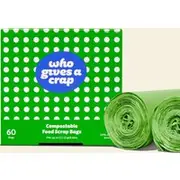 100% Compostable Food Scrap Bags | 60 Count | Fits Up To 12L Compost Bins