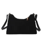 Autumn Plush Top-handle Bag Solid Ladies Zipper Shoulder Bag Women Daily Shopping Small Crossbody Bags