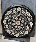 21" black Marble round paua shell Table Top Coffee inlay decor garden home room