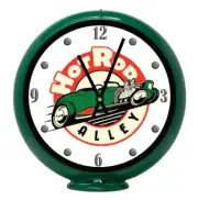 Hot Rod Car Alley, Green Non-Lighted Gas Pump Globe Advertising Quartz Clock