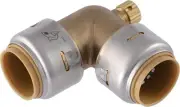 SharkBite Max 3/4 Inch 90 Degree Elbow with Drain Vent, Push in., Brass