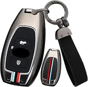 ontto Metal Car Key fob Cover case Fit for Subaru XV SV Forester 2023 BRZ 2019 2020 Outback 5 Legacy Impreza Crosstrek WRX STI Keyring Smart Key Shell Holder Bag Keychain Accessories Black B