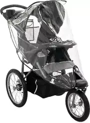 Rain Weather Shield for Jogging Stroller, Clear Stroller Cover with Storage Pock