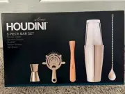 HOUDINI 5 pc BAR SET, By Rabbit Perfect Gift Set, New (box slightly damaged)