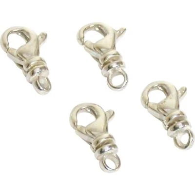 4 Sterling Silver Swivel Lobster Clasps 10.5mm