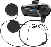 Motorcycle Bluetooth Headset, IP67 Helmet Headphone with HD Audio Speakers, Hands-Free Call, Music, GPS, Support 2 Phones Connection, Fast Charging Noise Cancelling (Black)