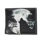 CTM Men's Wolf Howling at the Moon Bifold Wallet