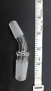 14mm male to 19mm male glass on Glass Adapter with bend usa seller gog