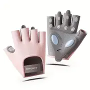 ANYFIT Half Finger Gloves Pink Workout Non Slip Palm Protection for Fitness Weightlifting Training and Exercise