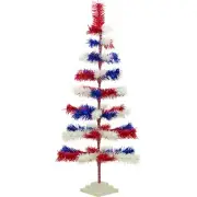 4th of July Tinsel Trees 4FT Classic Tinsel Feather Tree Red, White, & Blue 48''